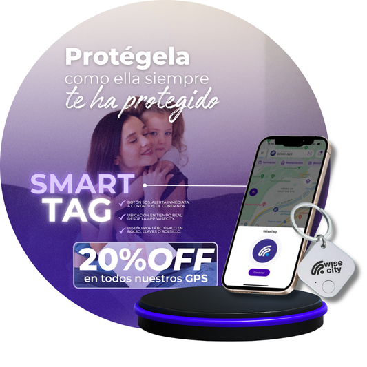 WiseTag Botón SOS Portátil | Plan Anual -20% Día de la Madre 💜