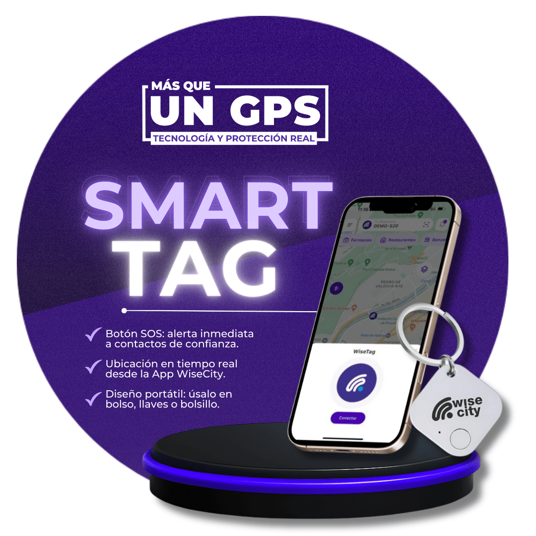 WiseTag Botón SOS portátil | PLAN ANUAL - WiseCity Chile