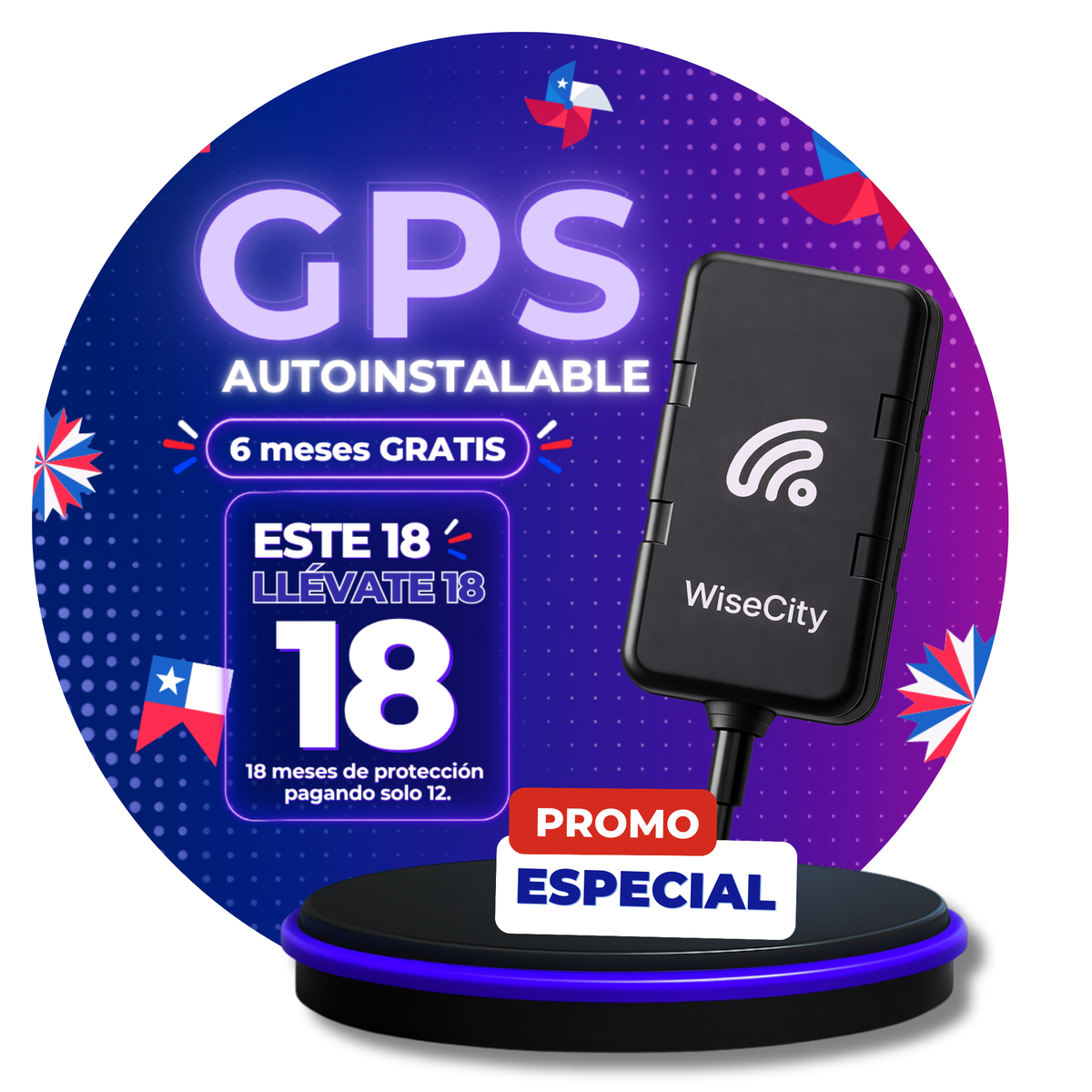 GPS Autoinstalable para Auto WiseCity | 18 Meses al Precio de 12