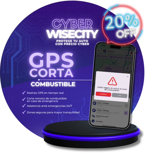 GPS WiseCity con Corte Remoto | Plan Anual con 20% OFF Cyber.