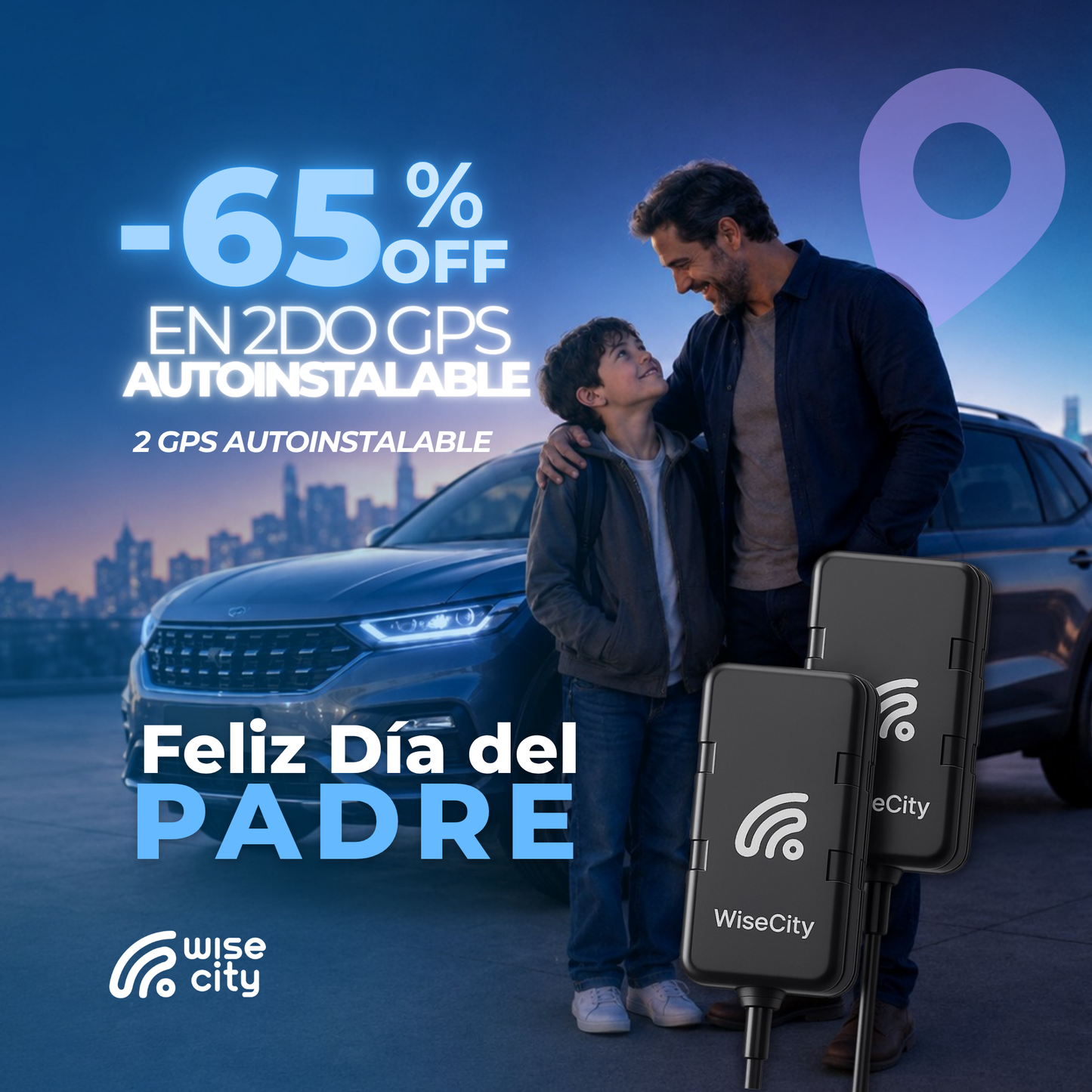 Pack 2 GPS WiseCity Autoinstalables | Plan Anual | 2do GPS con 65% OFF